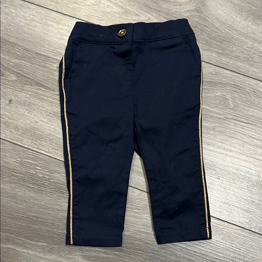 Navy Blue Kids Bottoms with Gold Trim